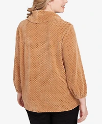 Ruby Rd. Plus Honeycomb Chenille Cowl Neck Top