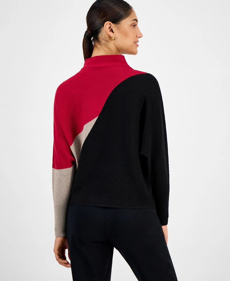 T Tahari Women's Funnel-Neck Dolman-Sleeve Sweater