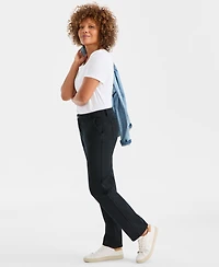 Style & Co Petite Straight-Leg Twill-Pants, Macy's Exclusive