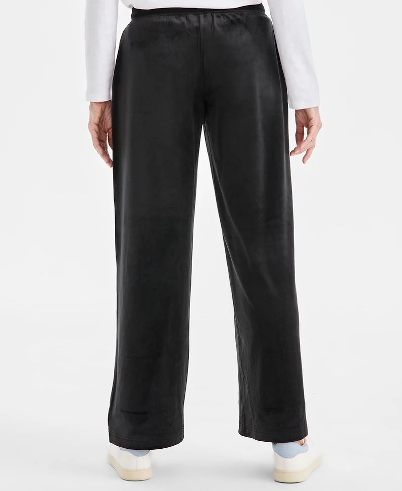 Style & Co Women's Wide-Leg Velour Lounge Pants, Macy's Exclusive