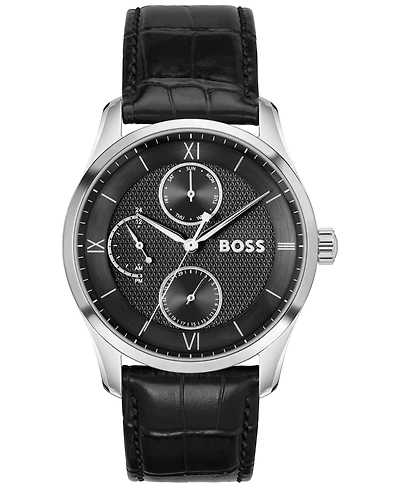 Hugo Boss Men's Principle Master Quartz Multifunction Calfskin Watch