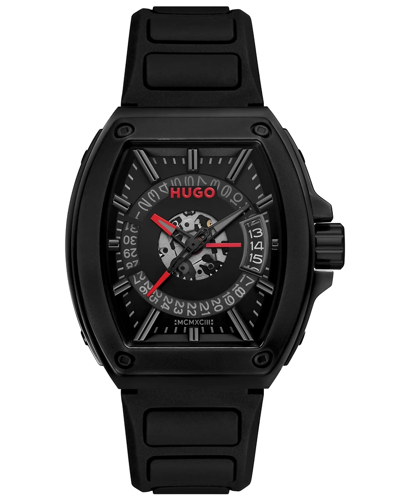 Hugo Boss Men's Hugo Id Quartz Basic Calendar Silicone Watch
