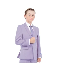 Perry Ellis Little Boys 5 Piece Lavender Pastel Suit,Vest,Pants,Shirt and Tie Set