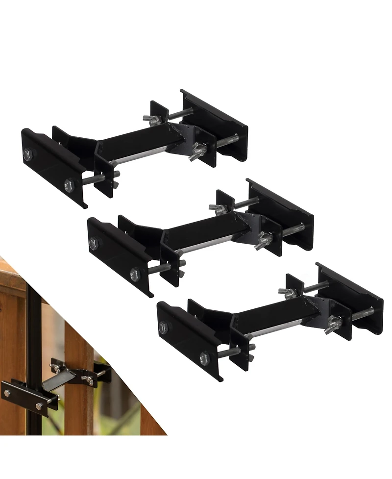 Gardenised Outdoor Metal Patio Umbrella Clamp for Fence Post, Railing, Bleachers, or Benches