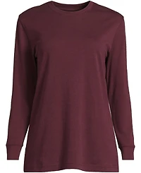 Lands' End Women's Cotton Relaxed Long Sleeve Crew Neck