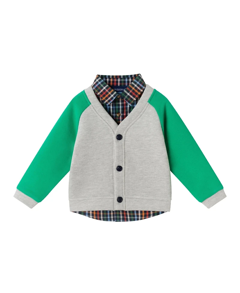 Andy & Evan Baby Boys Grey Cardigan Twill Pant Set