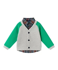 Andy & Evan Baby Boys Grey Cardigan Twill Pant Set