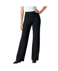 Woman Within Plus Wide-Leg Ponte Knit Pant