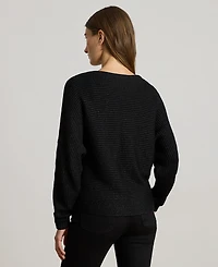 Lauren Ralph Petite Rib-Knit Dolman Sleeve Sweater