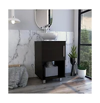 Tuhome Gouda 18"" Bathroom Vanity Black Mdf
