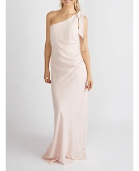 Six Stories Women's Bow One Shoulder Crepe Bridesmaid Dress