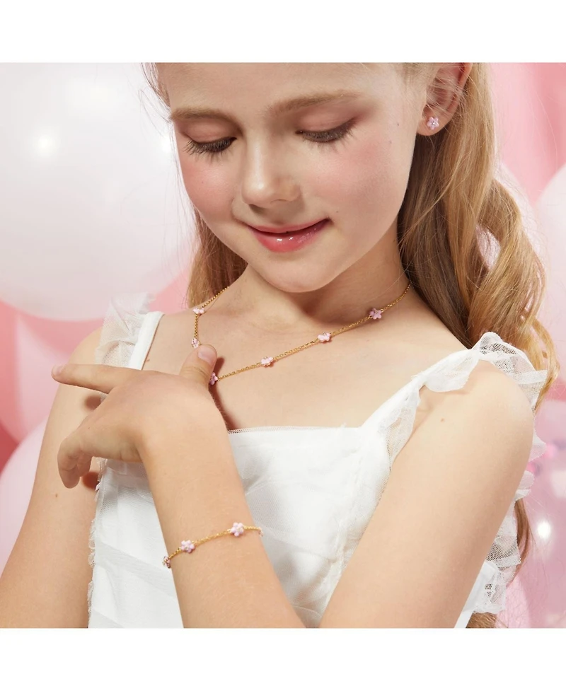 Anna Zuckerman Petit Daisy Pink Earrings