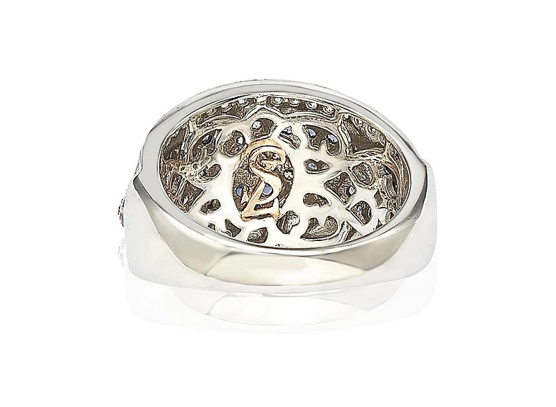 Suzy Levian Sterling Silver & Created White Sapphire Pave Zig Zag Ring
