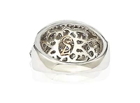Suzy Levian Sterling Silver & Created White Sapphire Pave Zig Zag Ring