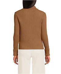 Lands' End Women's Drifter Ribbed Collared Blazer Sweater