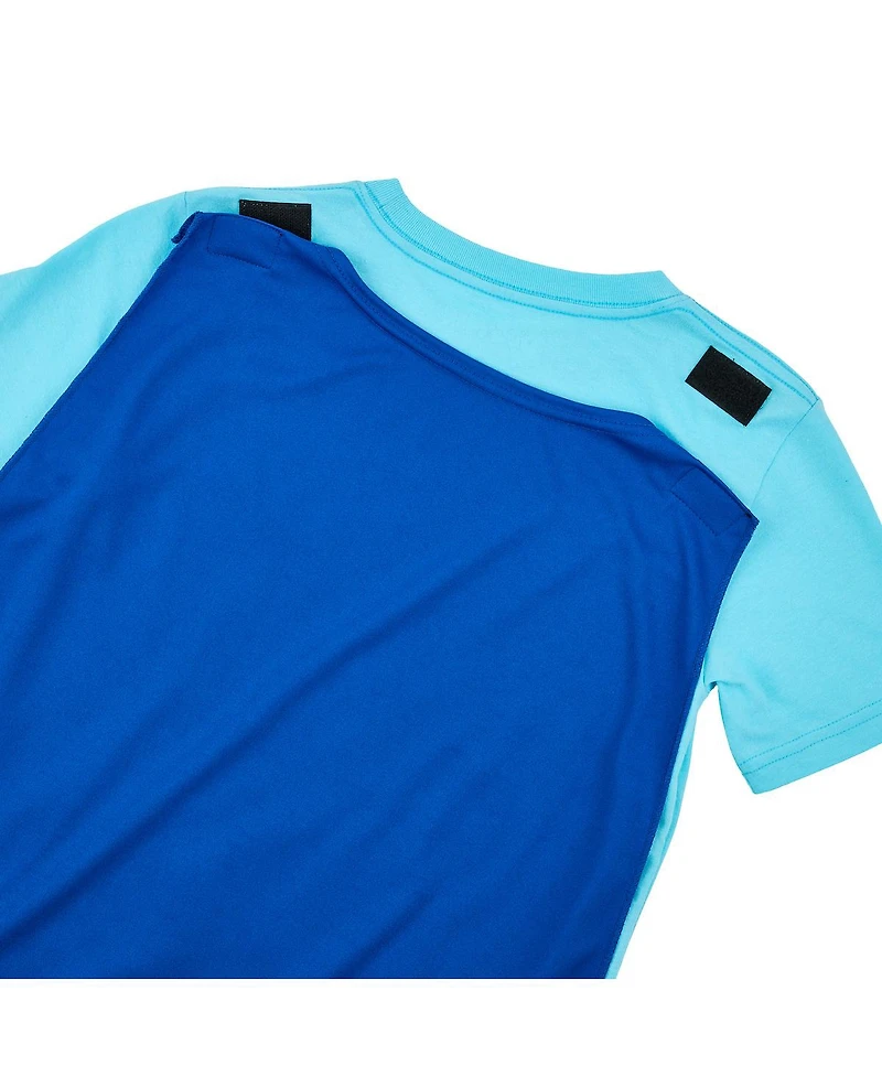 Dog Man Big Boys Bone and Belt Print Blue Crew Neck Short Sleev Cape Tee-14