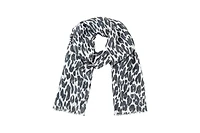 Olsen Leopard Scarf with Frayed Edge Trim