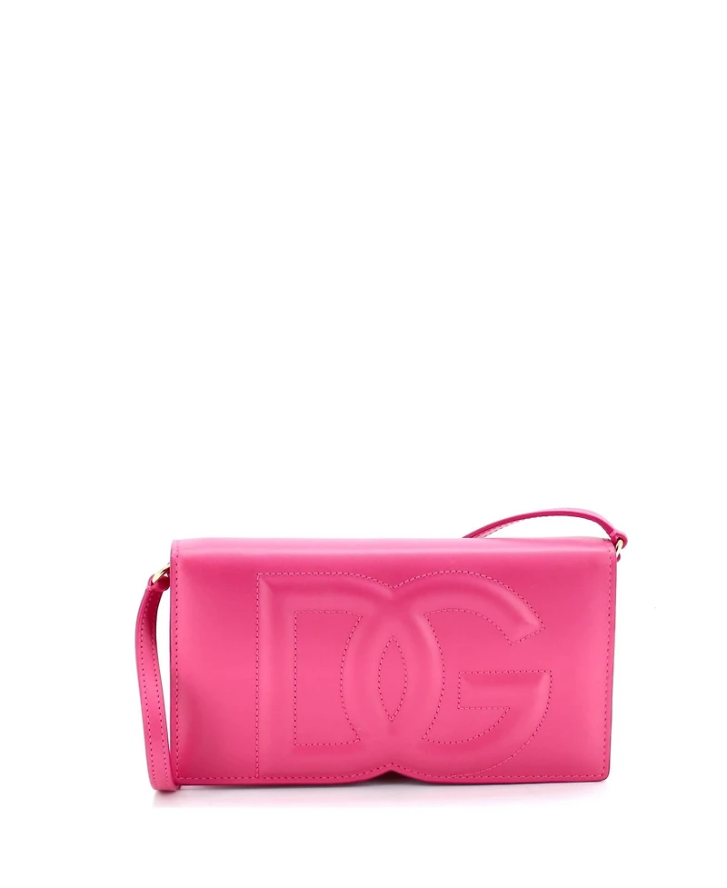 Pre-Owned Dolce & Gabbana Small Dg Logo Flap Shoulder Bag Leather