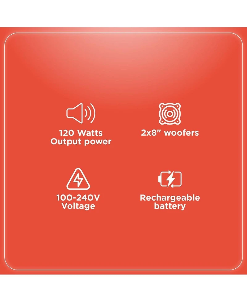 RadioShack Tower Party Speaker With 8 Inch Woofers 120W For Outdoor Remote Control Included 4001957