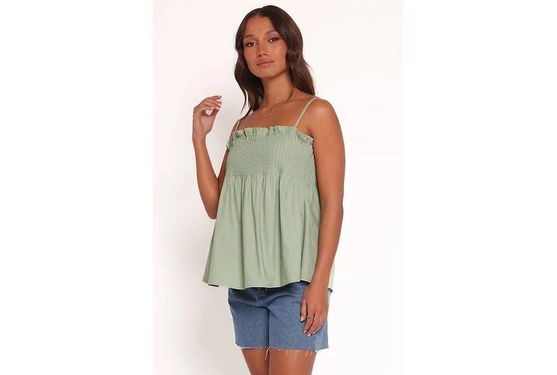 Petal and Pup Carson Pleated Top - Sage Green