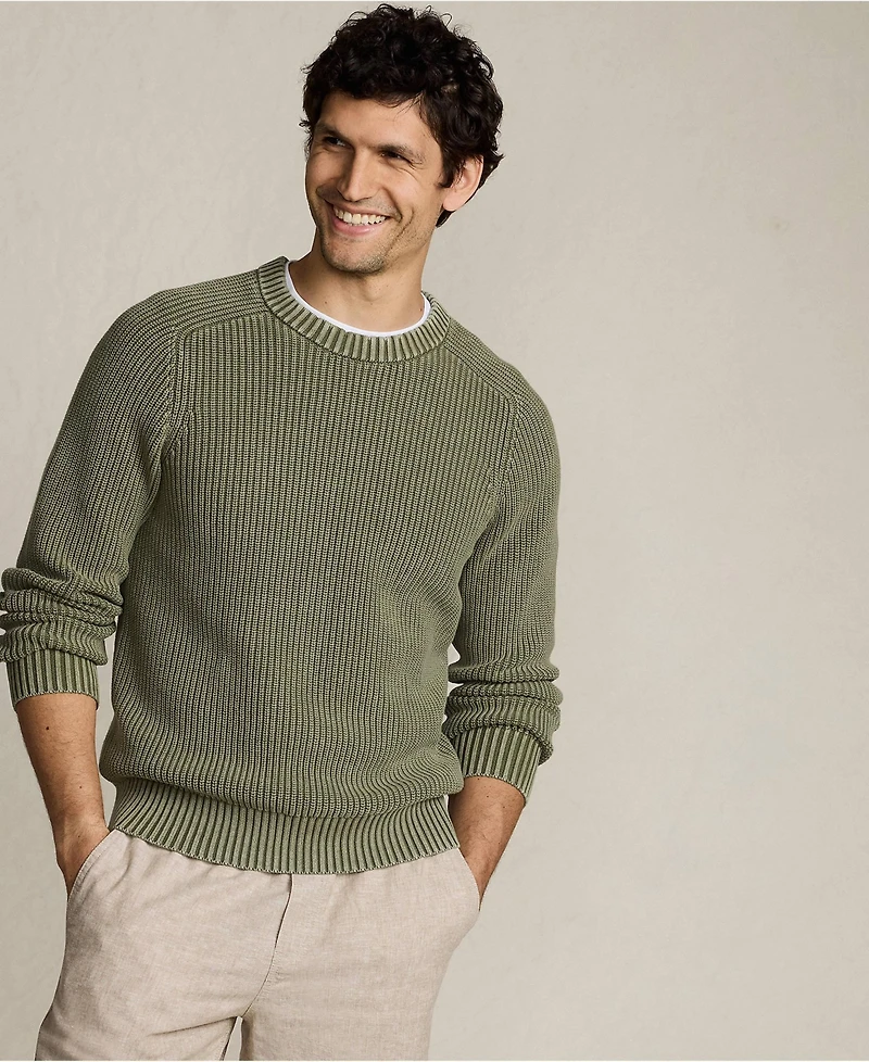 Lands' End Men's Long Sleeve Sunwashed Drifter Sweater
