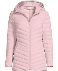 Lands' End Women's Petite Wanderweight Packable Down Hooded Long Jacket