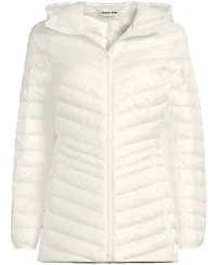 Lands' End Women's Petite Wanderweight Packable Down Hooded Long Jacket