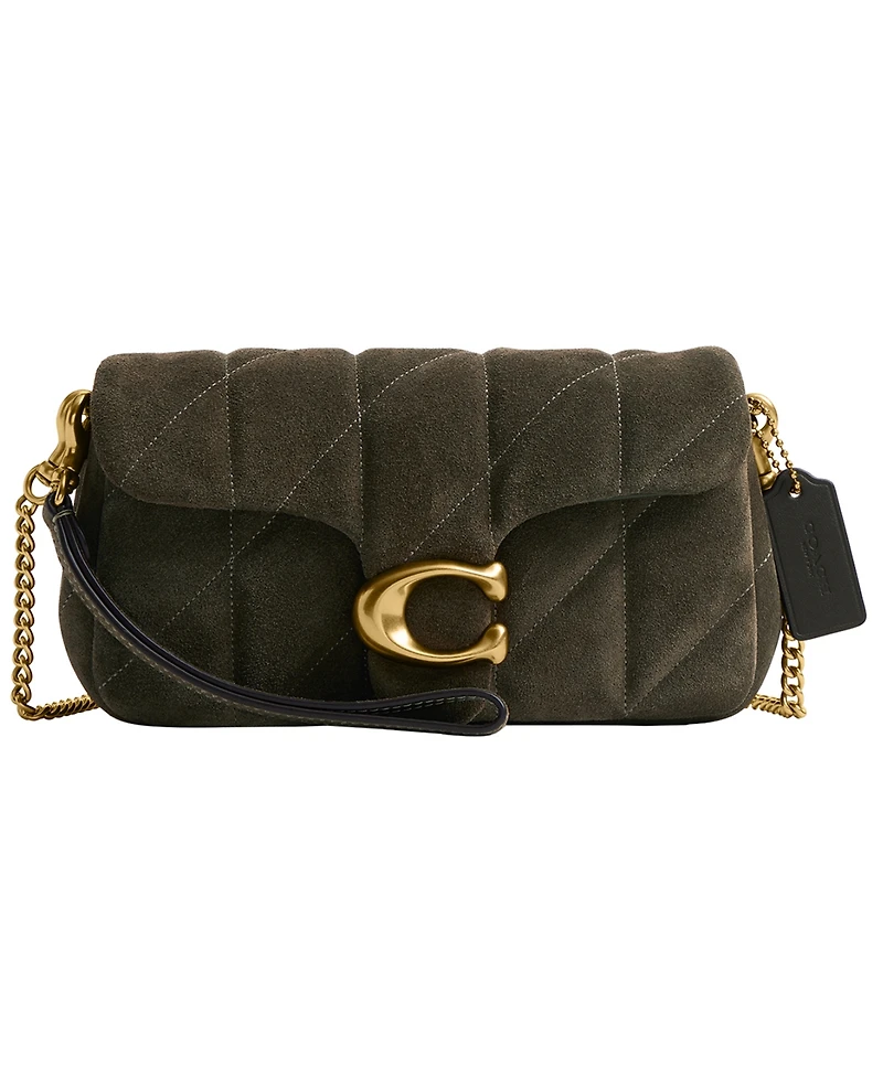 Coach Women's Suede Quilted Tabby Chain Crossbody Bag