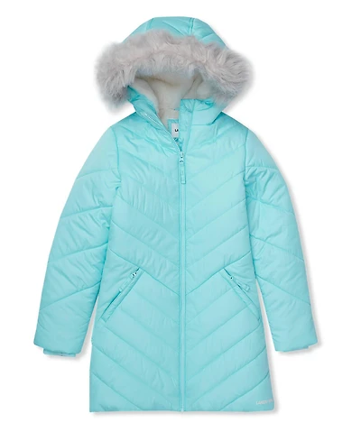 Lands' End Girls Water Resistant Velour Parka