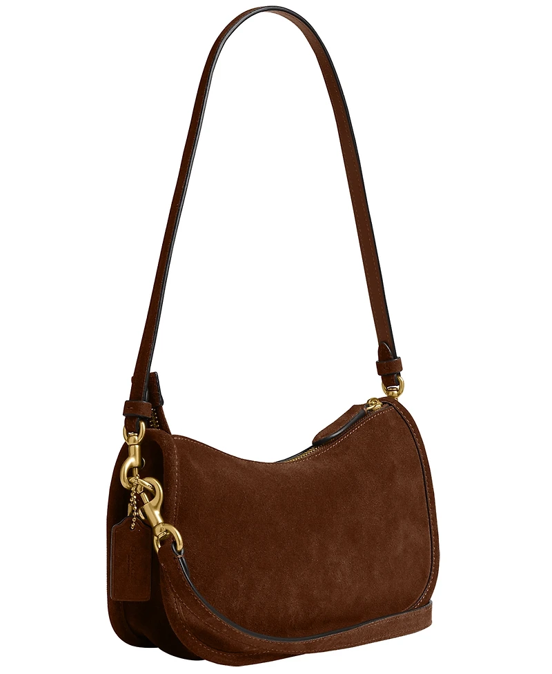 Coach Waverly Small Suede Shoulder Bag