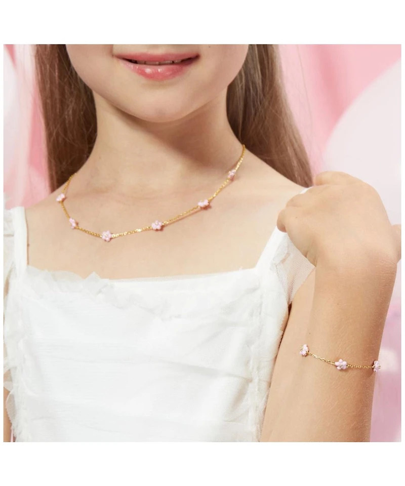 Anna Zuckerman Petit Daisy Pink Necklace