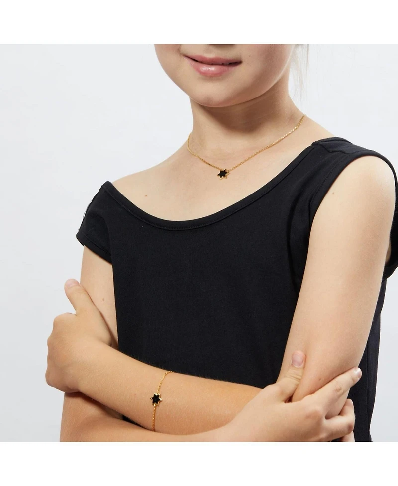 Anna Zuckerman Petit Star of David Bracelet in Black