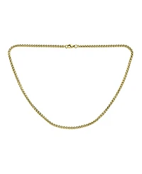 Bling Jewelry Wheat Foxtail Chain Necklace Yellow Gold Plated Silver Tone Stainless Steel 3MM