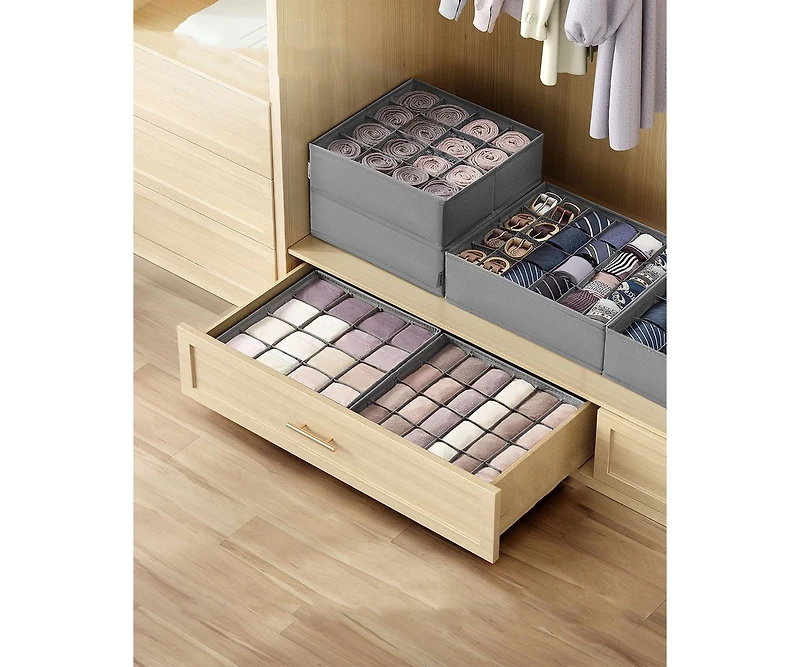 Set of 4 Drawer Organizers for Underwear and Closet Storage