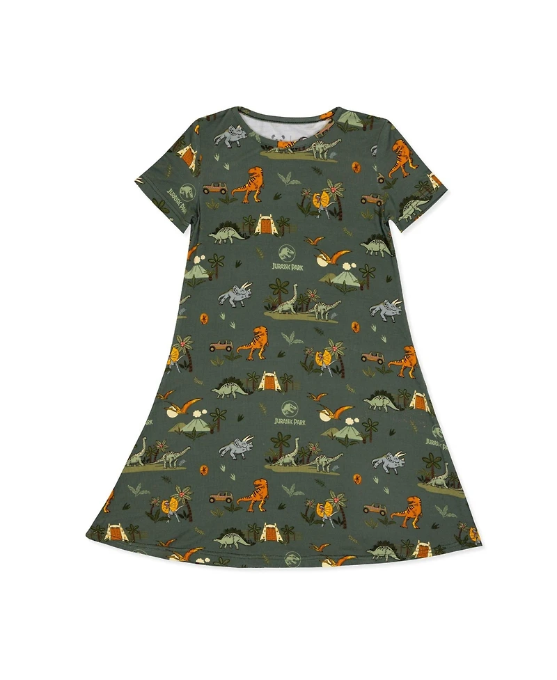 Bellabu Bear Girls' Jurassic Park: Safari Short Sleeve Dress