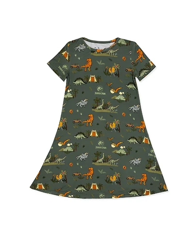 Bellabu Bear Girls' Jurassic Park: Safari Short Sleeve Dress