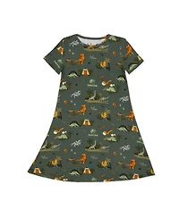 Bellabu Bear Girls' Jurassic Park: Safari Short Sleeve Dress