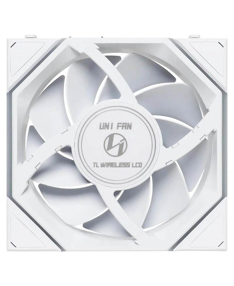 Lian-Li Uni Fan Tl Wireless 1.6" Lcd 120mm Argb Case Fan with Controller, White, 3-Pack