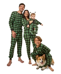 Leveret Baby Footed Cotton Pajamas - Plaid Black and Green - Matching Family Christmas Pajamas