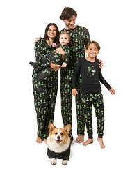 Leveret Baby Footed Cotton Pajamas - Alien Print - Matching Family Halloween Pajamas