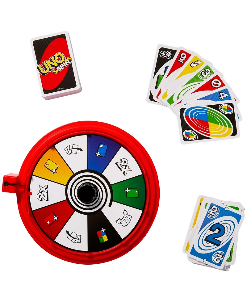 Mattel Uno Spin Card Game for Kid, Adult and Family Nights, Classic Play