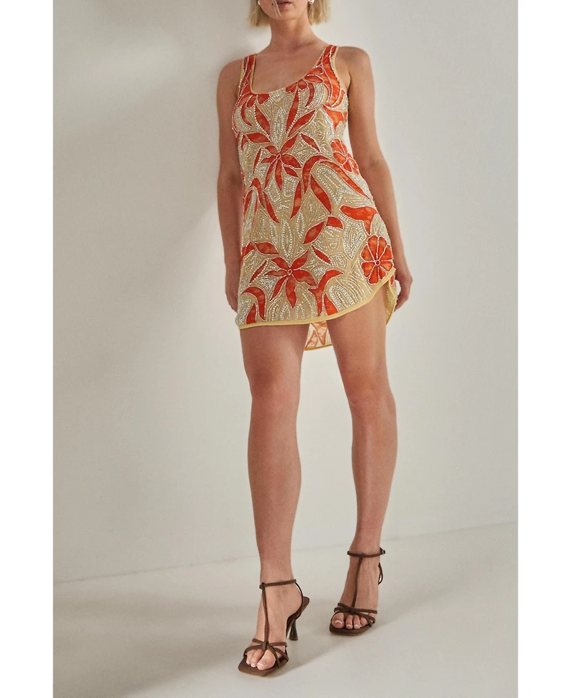 Nasty Gal Women's Retro Lace Curved Hem Mini Dress