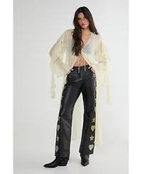 Nasty Gal Women's Leather Patched Pants