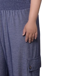 Ny Collection Plus Smocked Waist Harem Pull On Pants