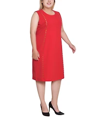 Ny Collection Plus Sleeveless Stud Front Dress