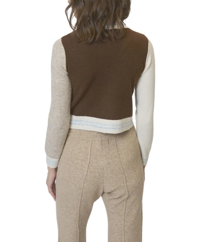 Central Park West Women's Ash Colorblocked Cardigan