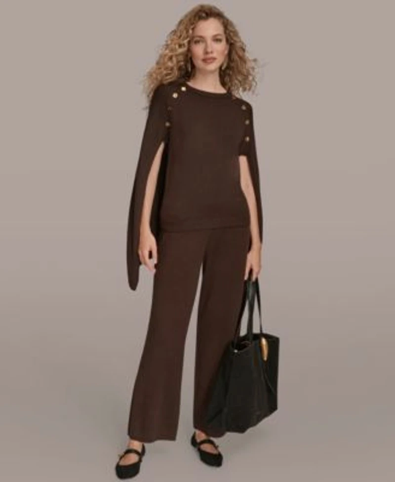 Donna Karan New York Womens Sleeveless Sweater Pull On Sweater Pants