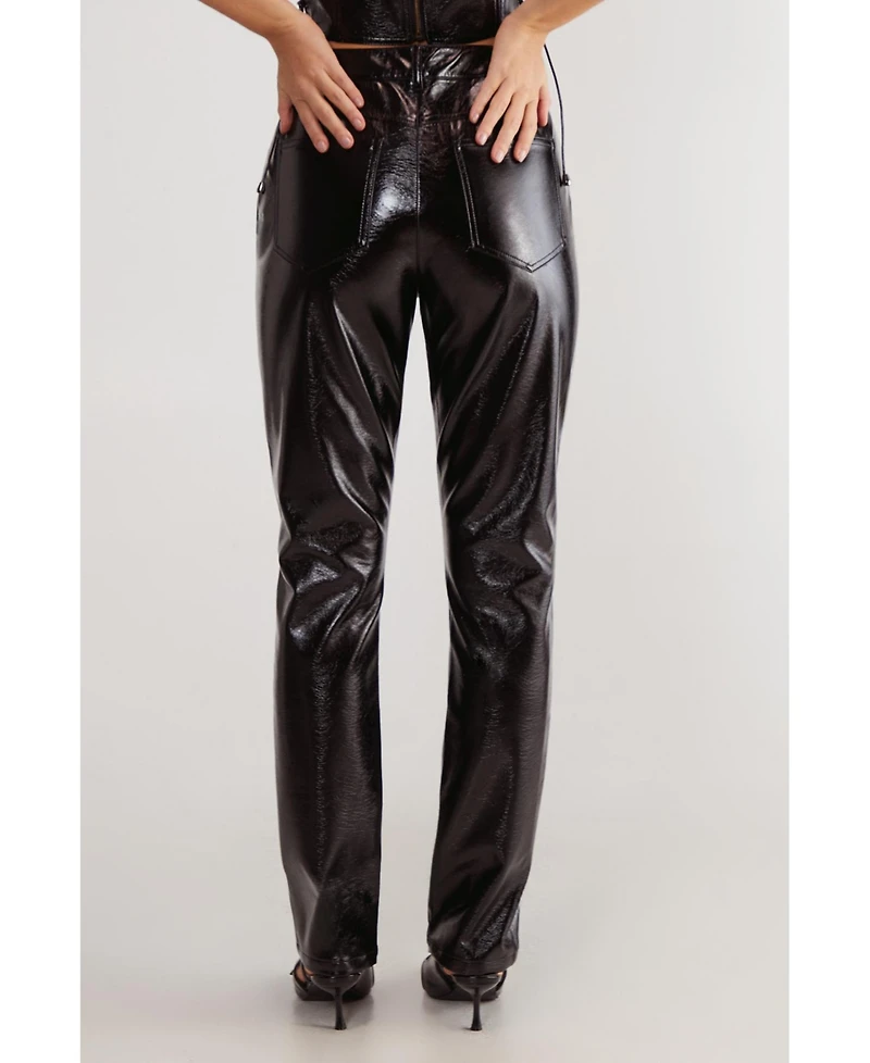 Nasty Gal Women's Distressed High Waisted Vinyl Pants