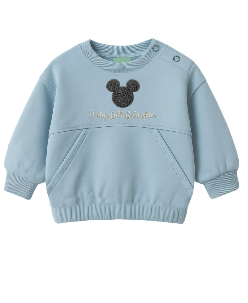 Disney Baby Boys 2-Piece Mickey Mouse Long Sleeve Sweatshirt and Pants Set