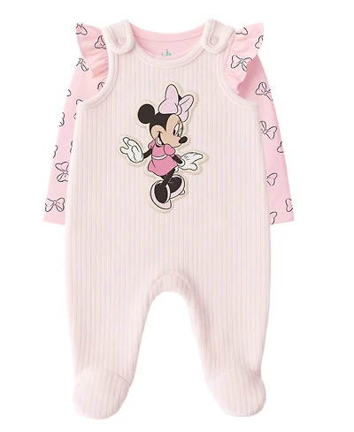 Disney Baby Girls 2-Piece Minnie Mouse Overall and Top Set